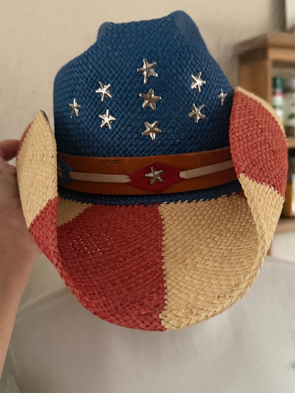 Bullhide by Monte Carlo Hat Co. American star studded flag 4th of July sz small - Picture 5 of 7